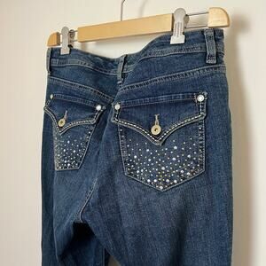 Y2K Style & Co. Stretch Denim Embellished Dark Blue 4 Modern Bootcut Jeans